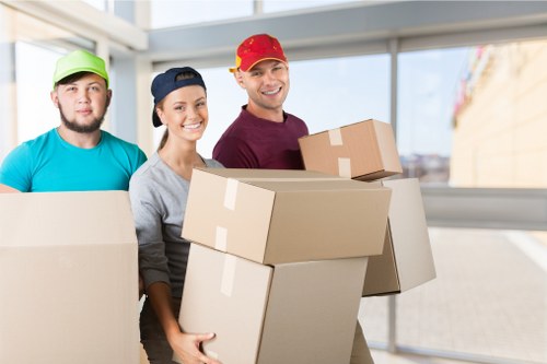 Furniture and boxes prepared for house removals in Archway