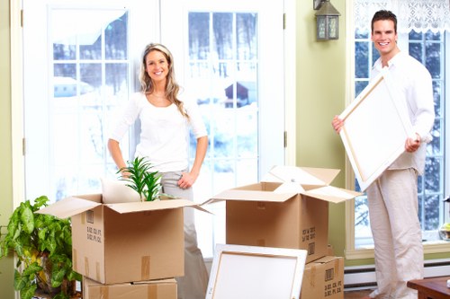 Preparing boxes and furniture for a man with van move in Archway